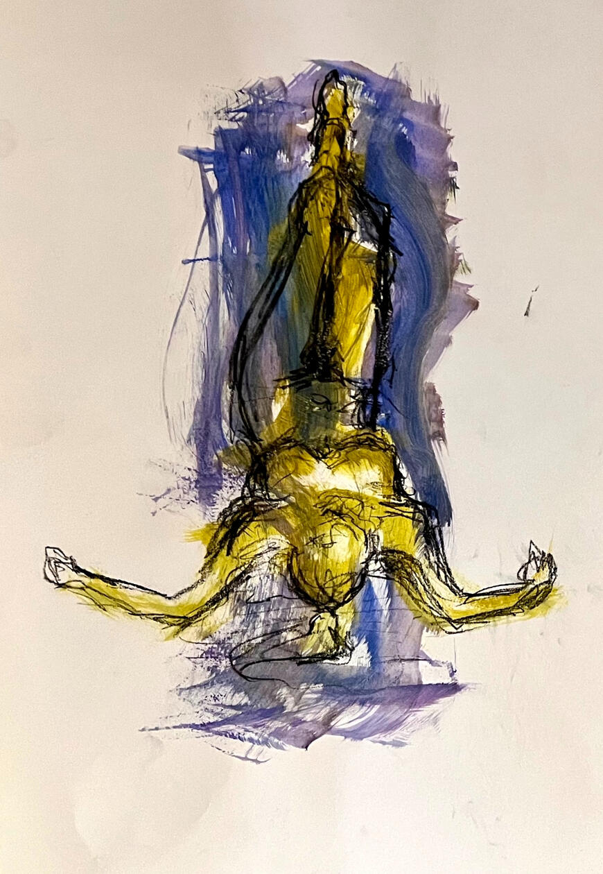 Charcoal, Acrylic Paint on Paper 32cm x 45cm