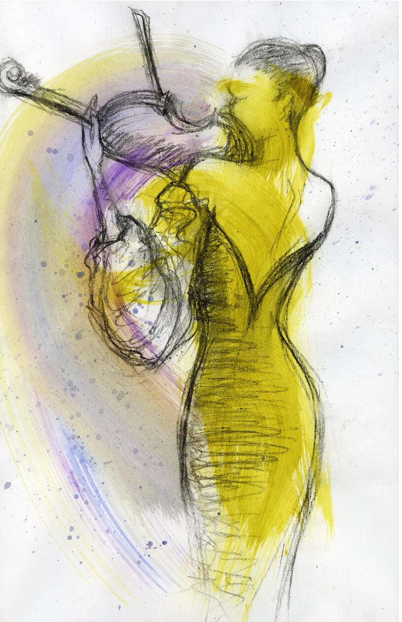 Charcoal, Acrylic Paint on Paper 32cm x 45cm