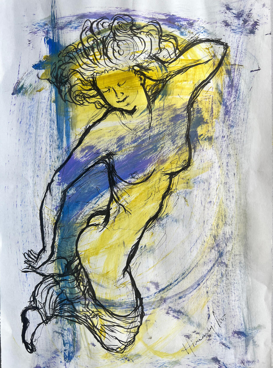 Acrylic paint, Pastels on Paper, 21cm x 29.7cm