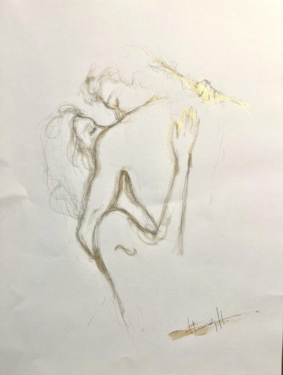 Pen and Acrylic Paint on Paper