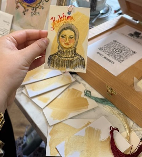 Hand-drawn portrait bookmark