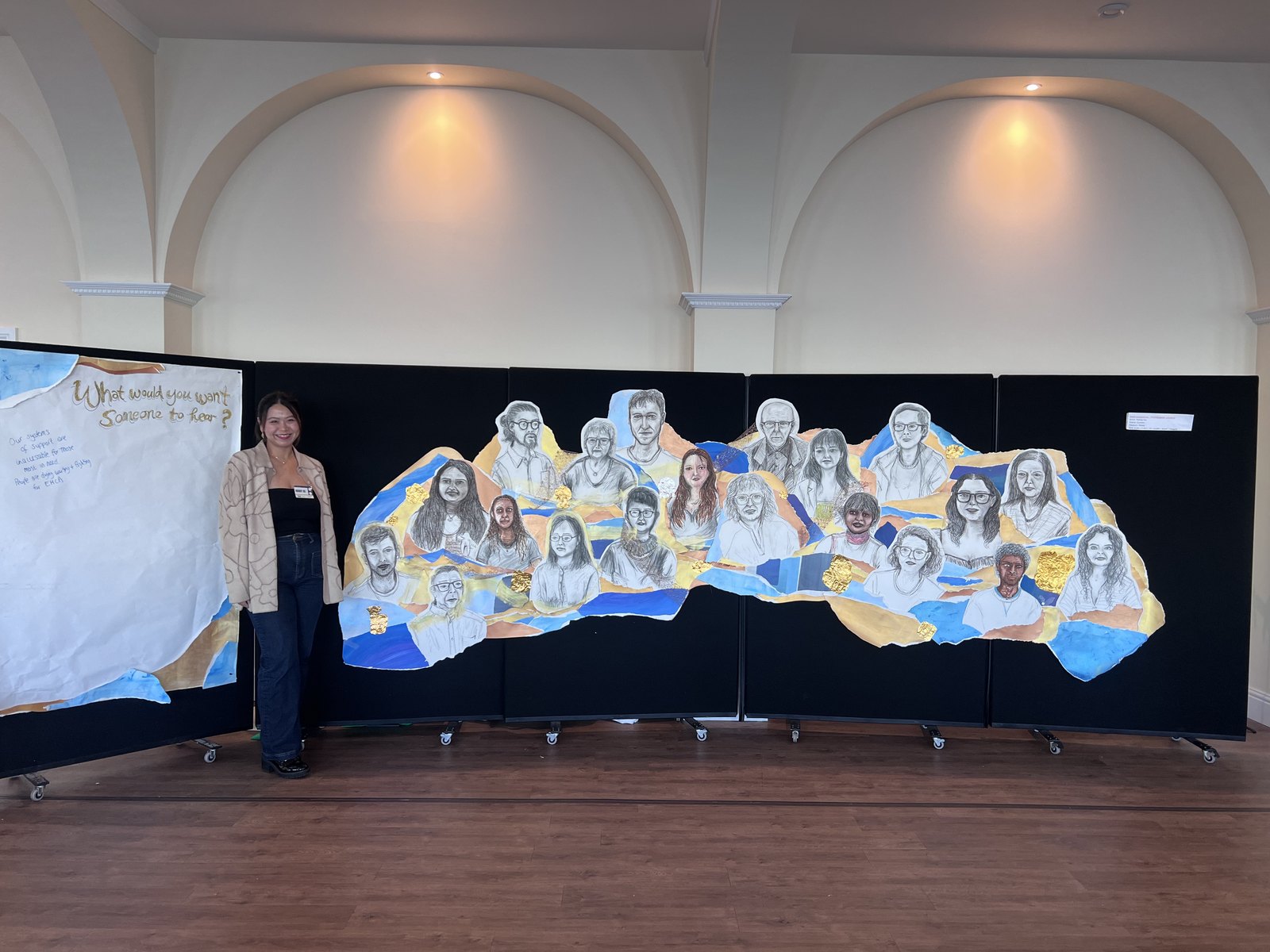 Current installed at the convention, with the artist for scale